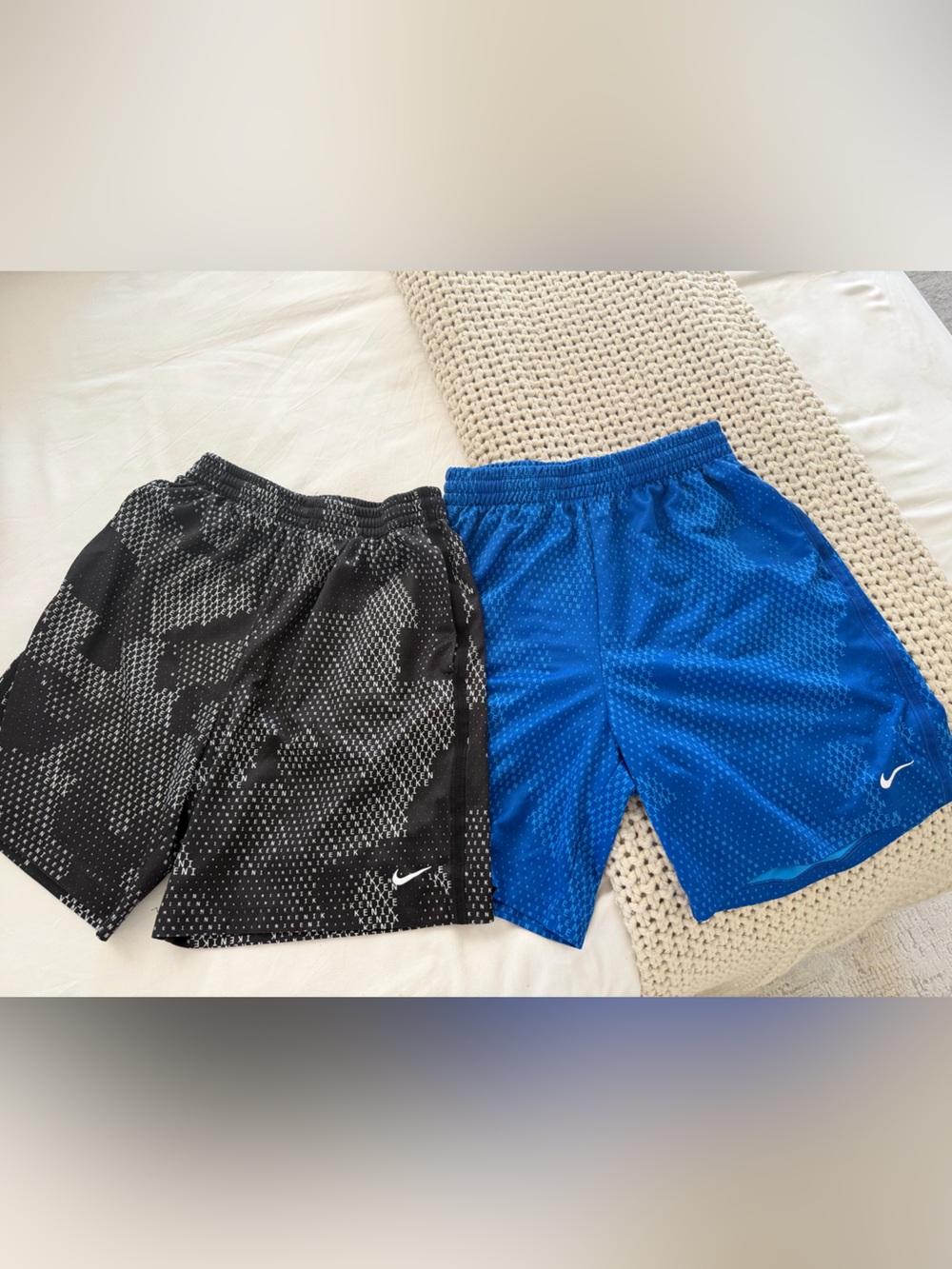 Nike Dri-FIT Boys XL Athletic Shorts Bundle of 2 — Black & Blue